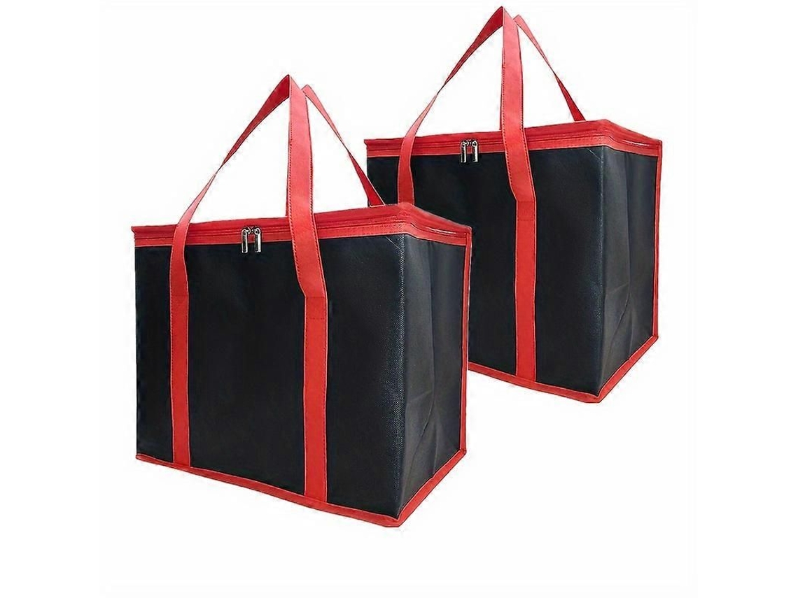 Juego de 2 bolsas térmicas plegables XXL con cremallera, resistentes e ideales para la compra y entregas a domicilio. Diseño de GOKOCO.