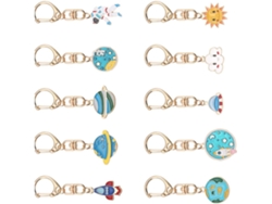Chaveiros Criativos E Delicados Em Estilo Astronauta, Feitos Em Liga Metálica, Pacote Com 10 Unidades, Resistentes Ao Desbotamento.