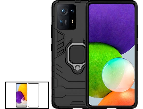 Kit Protector de Cristal Templado 5D Full Cover y Funda 3X1 Military Defender Xiaomi Mix 4 PHONECARE Negro