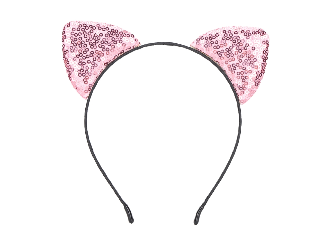 Diadema Con Orejas De Gato De Lentejuelas Reversibles Brillo Accesorios De Pelo Para Mujer Rosa