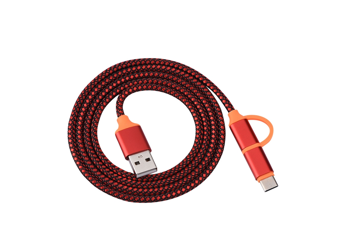 Cable De Datos 2 En 1 (interfaz Type-c + Micro, Carga Rápida De 1m)