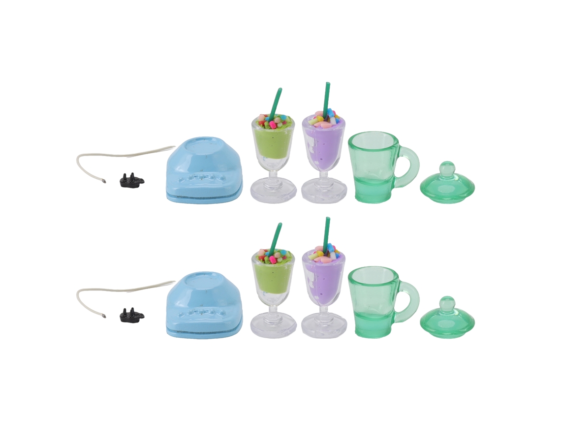 2026-2 Sets Kit Exprimidor Miniatura Casa Muñecas Detalles Vívidos Accesorios 1:12 Decoración Hogar Regalos Juguetes Azul