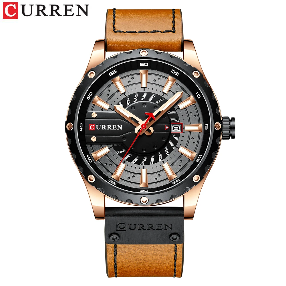 Reloj Deportivo Militar De Cuero Genuino Para Hombre, Resistente Al Agua Y Con Calendario.