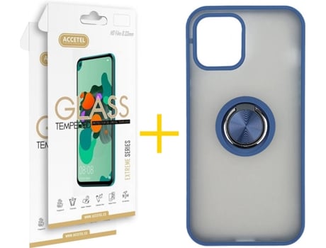 Carcasa + 2 Protectores de Pantalla para iPhone 11 Pro Max ACCETEL Azul
