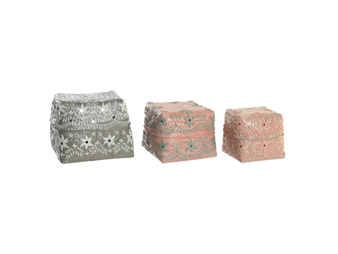 Set 3 Cesta Bambú 22x19 19x17 Multicolor 27x27x23cm