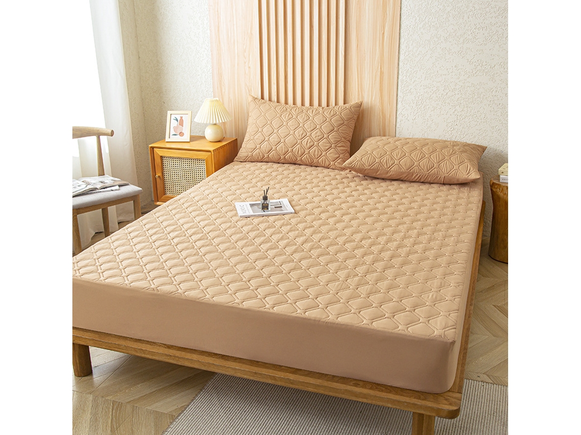 Protector De Colchón Impermeable Czhhmart (sábana Bajera Ajustable) 200 Cm X 220 Cm (con Dos Fundas De Almohada) Caqui