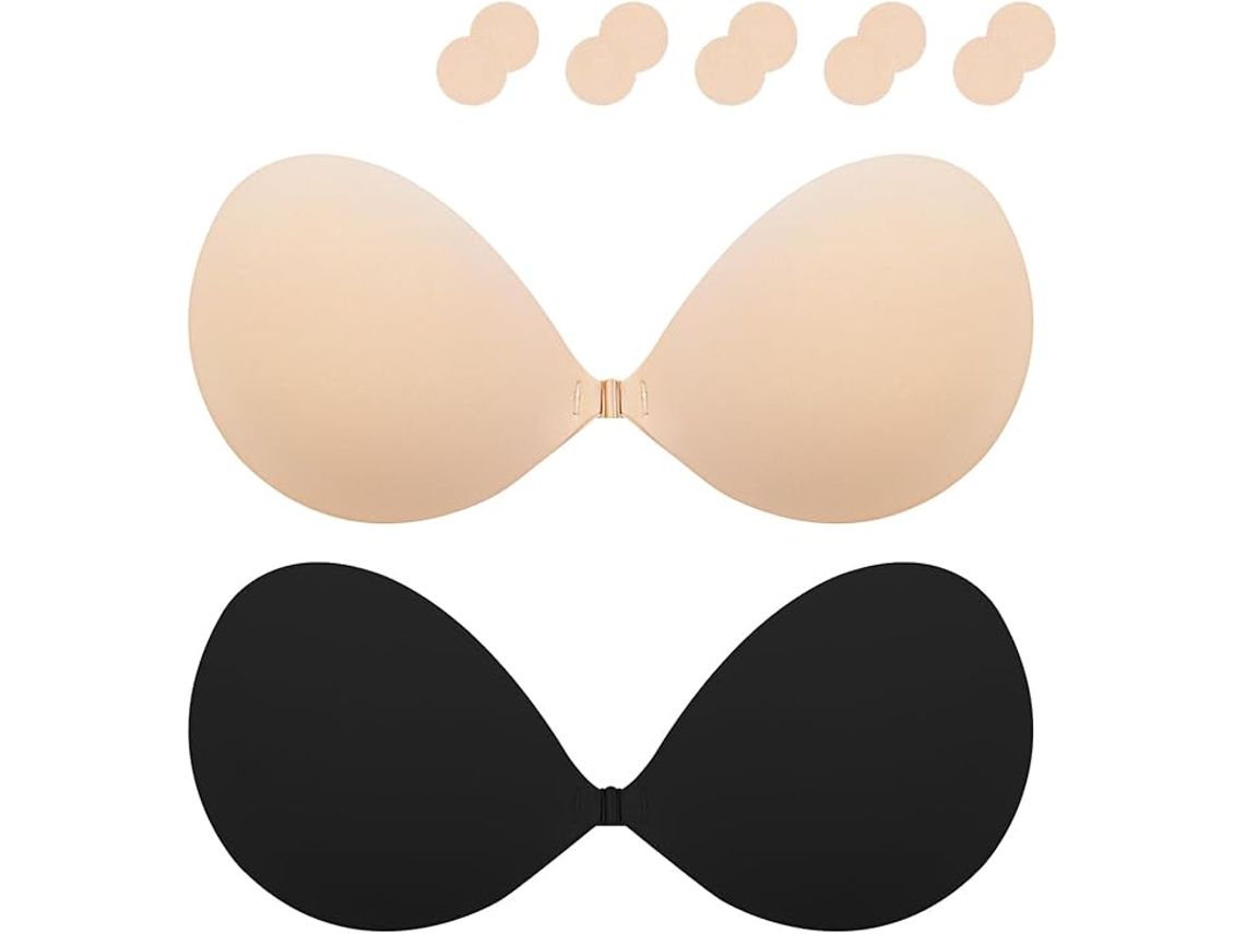 Sujetador Invisible Sin Tirantes Compacto, Beige/negro (2 Piezas) - D