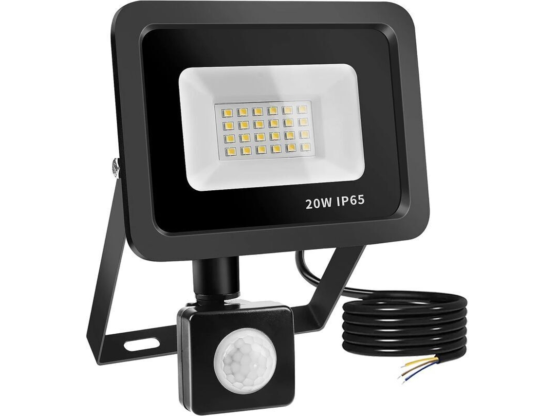 Foco Led De 20 W Con Sensor De Movimiento, Foco Exterior Con 24 L