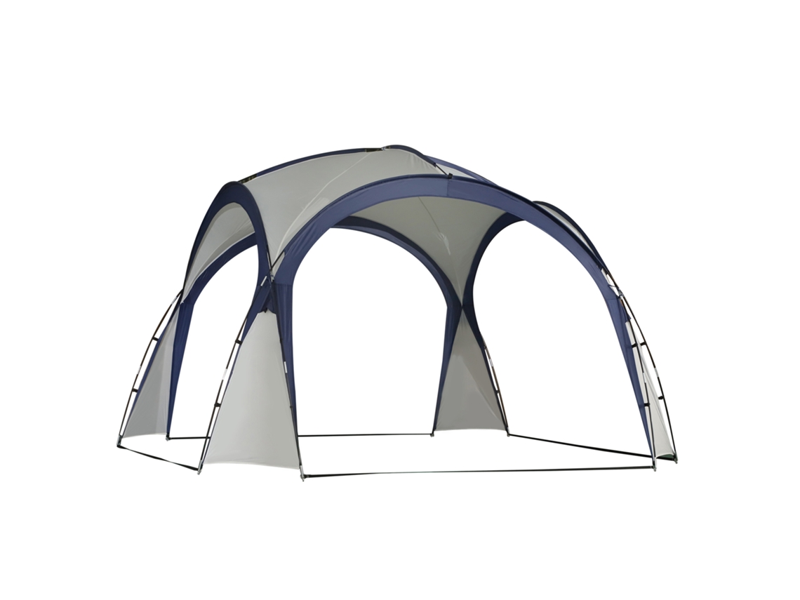 Carpa Para Fiestas En El Jardín, Toldo De Poliéster Y Fibra De Vidrio, Blanco, Azul, 3,5 X 3,5 X 2,3 M