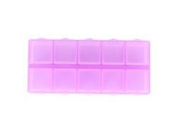 Caixa De Armazenamento De Plástico Roxo Com 10 Grelhas Para Bijuterias, Contas, Artigos De Manicure E Artesanato