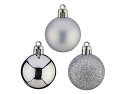 Bolas de Navidad 4 cm 12 Unidades Prateado Pvc