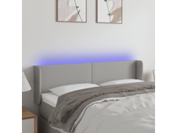 Cabecero Con Led De Tela Gris Claro 147x16x78/88 Cm