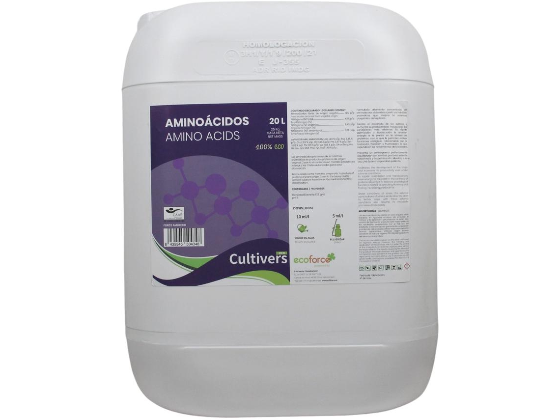 CULTIVERS Abono de Aminoácidos Vegetales 1 L Fertilizante potenciador del Crecimiento de tu Plantas en Exterior e Interior