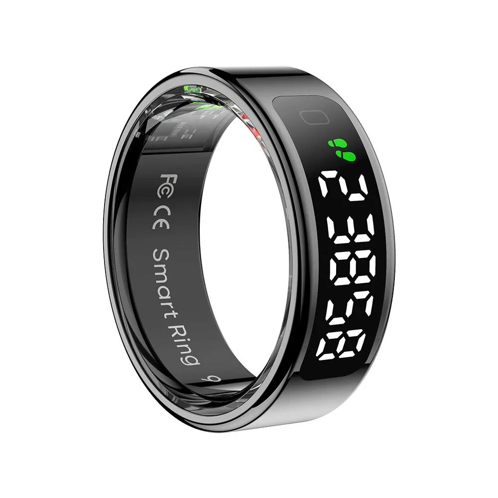 (negro, Talla 10) Anillo Inteligente, Pantalla Táctil, Monitor De Salud, Resistente Al Agua