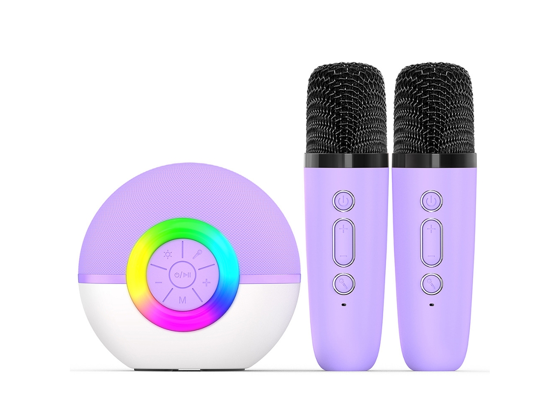 Máquina De Karaoke Infantil - Altavoz De Karaoke Bluetooth - Micrófono Todo En Uno - Morado