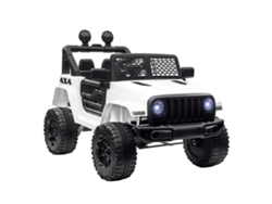 Coche Eléctrico Todoterreno Infantil, 12 V, Con Mando A Distancia, Blanco, 100x65x72