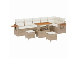 Maison Exclusive - Conjunto De Sofás De Jardín Con Cojín 11 Pcs Beige Y Crema