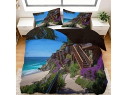 Juego Ropa Cama Funda Nórdica Almohada Funda Piezas Juego Color 90x190 Cm 65x65 90 X 190 65