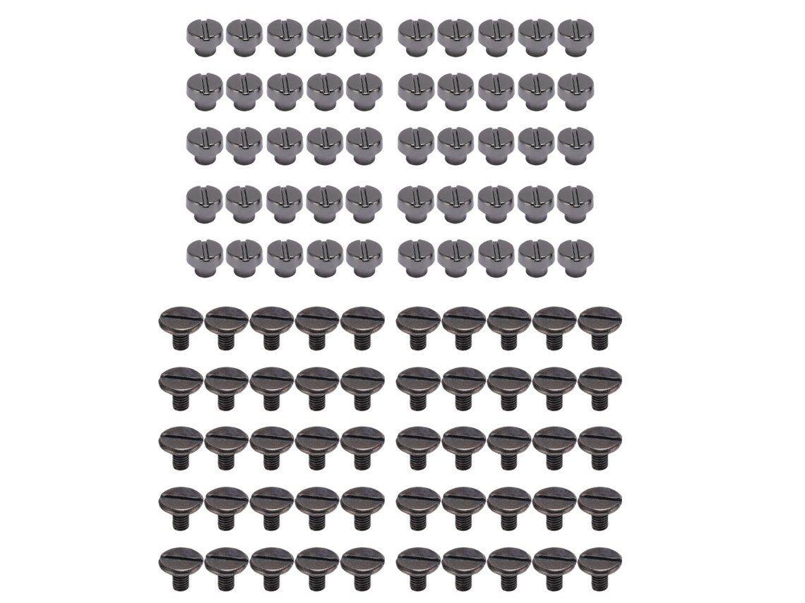 50 Juegos De Remaches De Cabeza Plana Ranurada Para Manualidades, Cuero Y Decoración, Metal De 6 Mm