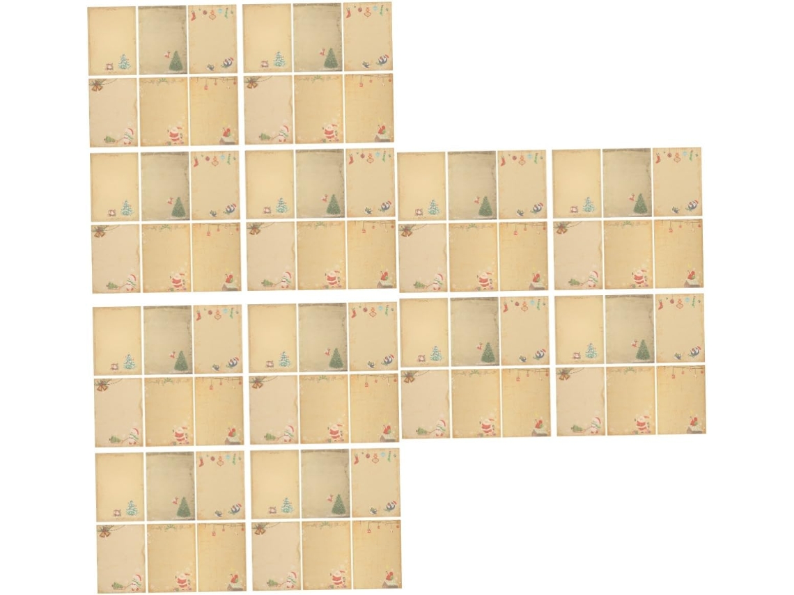 60 Piezas De Papel Kraft Para Cartas Navideñas.
