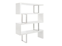Estante ANGEL CERDÁ 3026 (Blanco - MDF, Acero inoxidable - 130 x 35 x 170 cm)