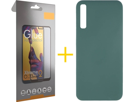 Kit Funda + Protector de Pantalla Samsung Galaxy A30s SKYHE Full Silicona Líquida (Verde)