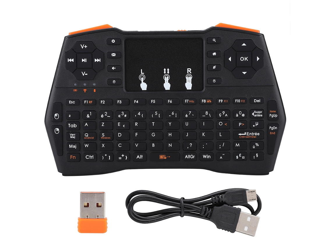Teclado inalámbrico con panel táctil multifuncional