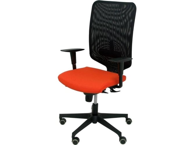 Silla de Escritorio Operativa PYC Ossa N Naranja con ruedas antiarañazos (Brazos Ajustables - Malla)