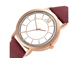 Reloj De Cuarzo Para Hombre Y Mujer, Con Una Elegante Correa De Piel Sintética Morada.