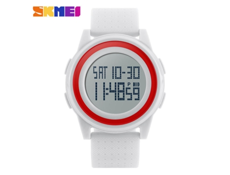 Relojes digitales deportivos impermeables con pantalla gran angular para hombres y mujeres-blanco LUUCOZK