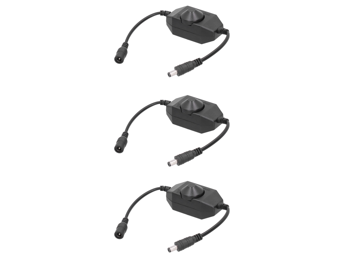 Adaptador De Interruptor Regulador De Intensidad Para Tira Led De 3 Piezas Con Botón Regulador De Brillo Manual Dc 12v-24v