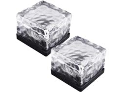 Juego de 2 luces LED solares impermeables para decoración exterior de patios y césped, Gokoco