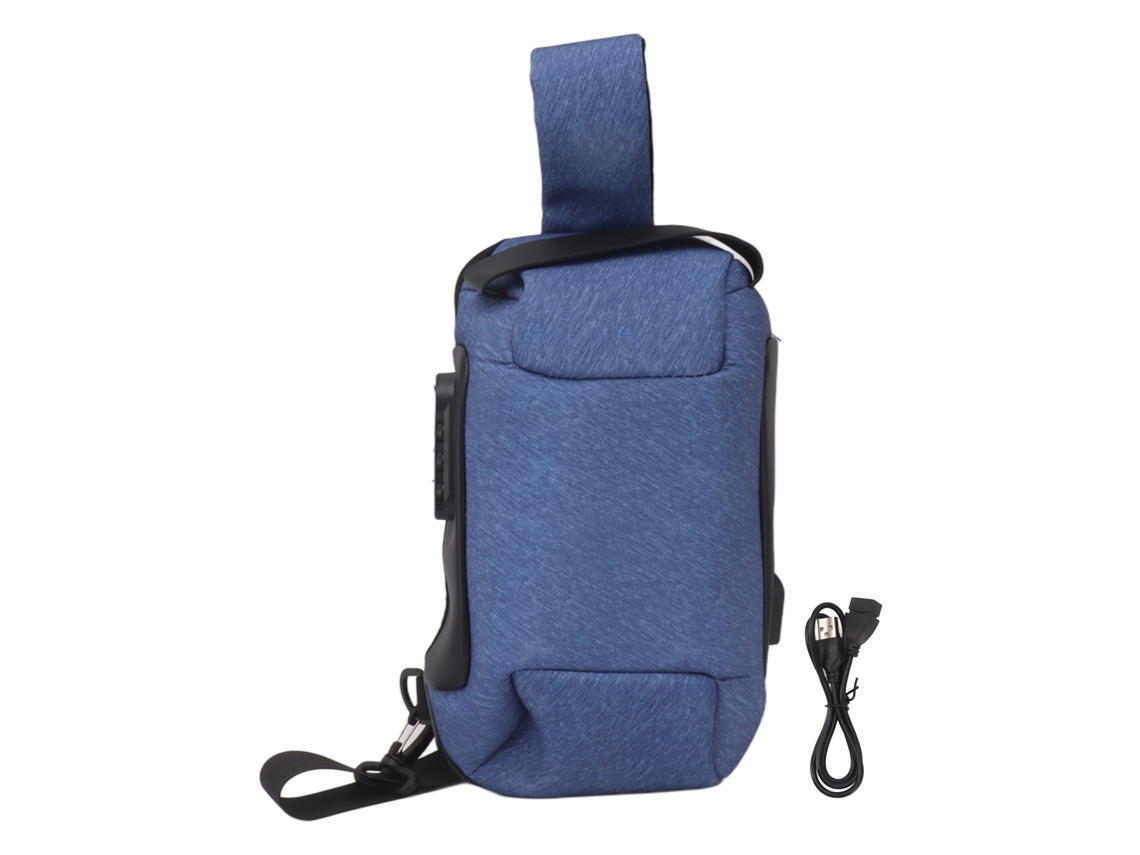 Bolsa De Cámara De Lona Alta Densidad Impermeable Con Gran Capacidad Cinturón De Hombro Amplio Cierre Con Contraseña Para Viaje Azul