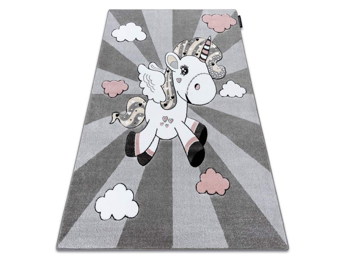 Alfombra DYWANY LUSZCZOW Petit Unicorn (Gris - 200 x 290 cm - Polipropileno)