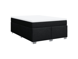 Maison Exclusive - Cama Box Spring Con Colchón Tela Negro 140x190 Cm