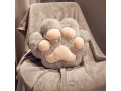 Aquecedor De Mãos Digitallab Almohada De Peluche Con Forma De Pata De Gato Y Manta De 1,7 M (gris)