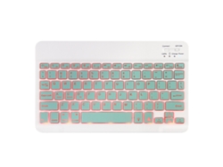 Teclado inalámbrico Bluetooth Yuysan de 10 pulgadas con retroiluminación verde (inglés-portugués)
