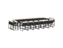 Maison Exclusive - Set De Muebles Jardín 17 Pzas Con Cojines Ratán Sintético Negro