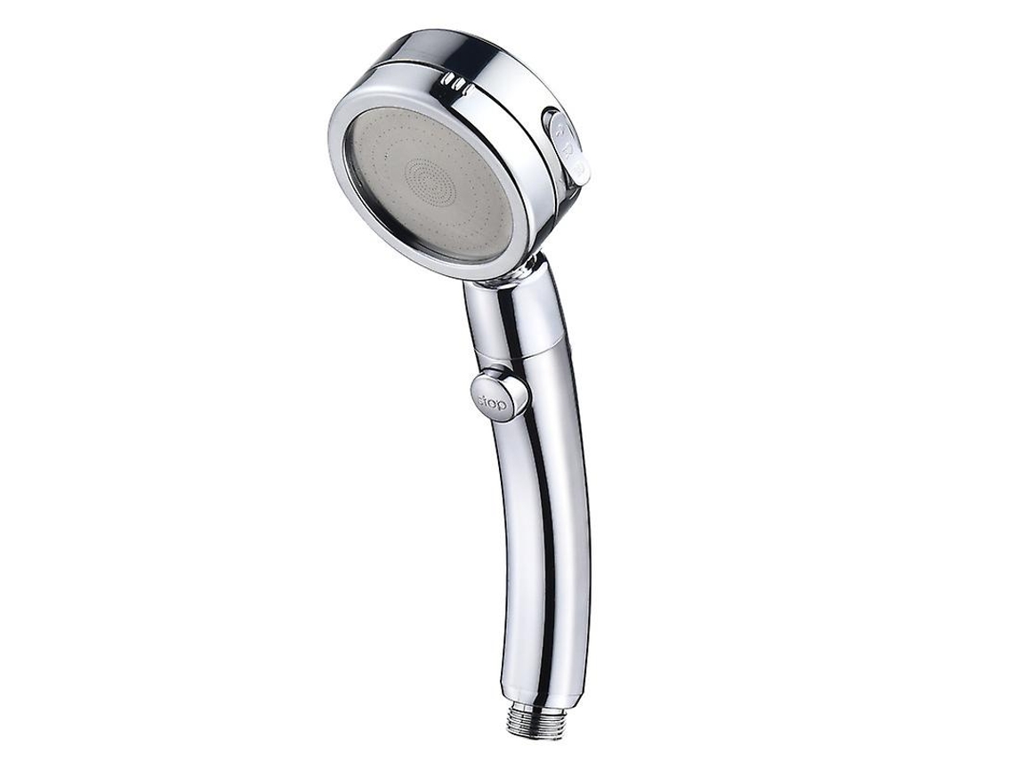 Ducha De Alta Presión Ahorradora De Agua Con Botón De Control, Material Abs, Fácil Instalación Y Limpieza Plata