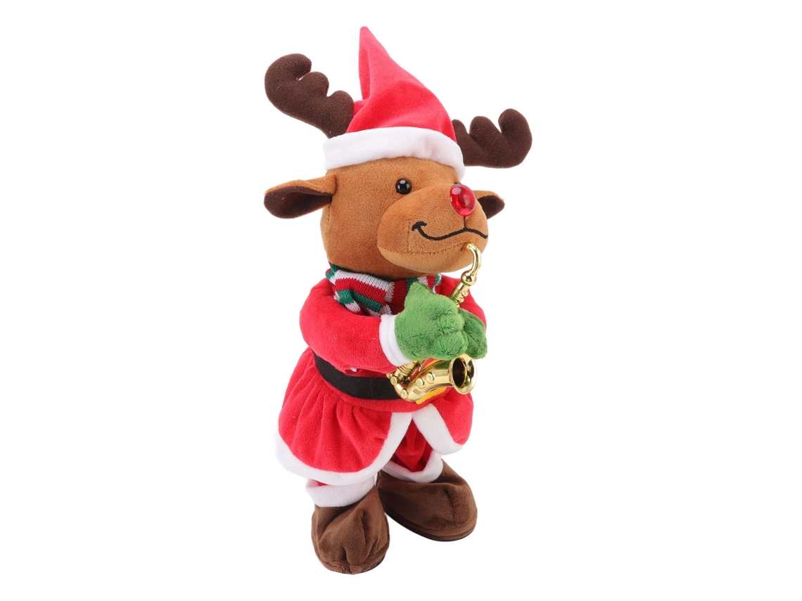Muñeco de elfo navideño musical que baila, con luces y 8 canciones.