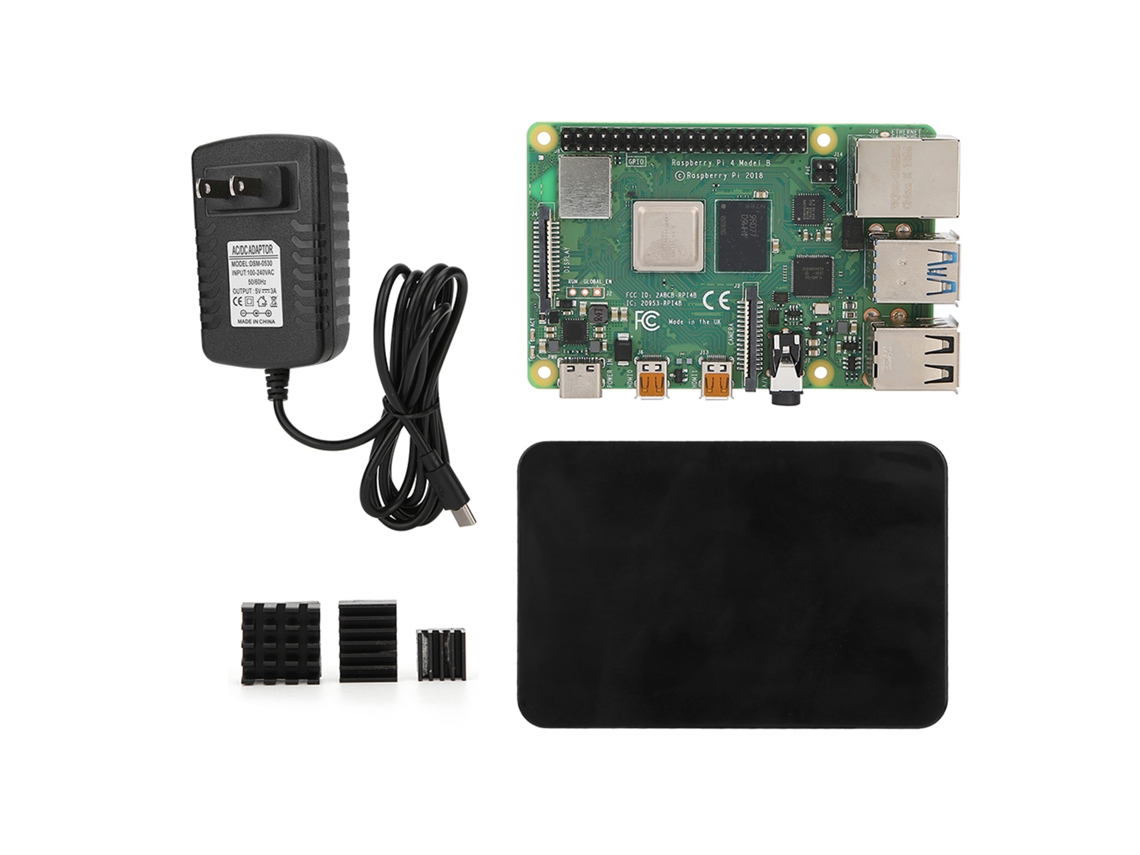 Kit Raspberry Pi 4b (1g) Con Funda Abs V4 Que Incluye Disipador De Calor Y Fuente De Alimentación