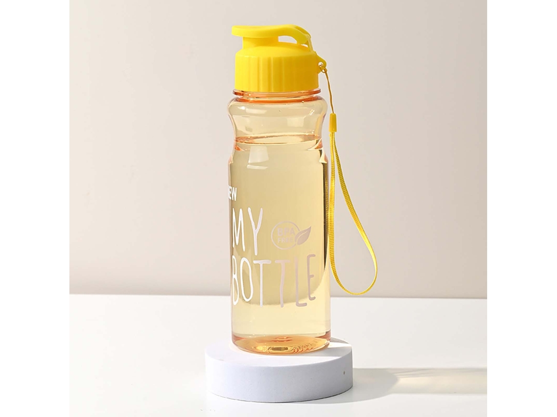 Botella de agua deportiva creativa, de gran capacidad, reutilizable y resistente a la corrosión. MDUG (amarilla)