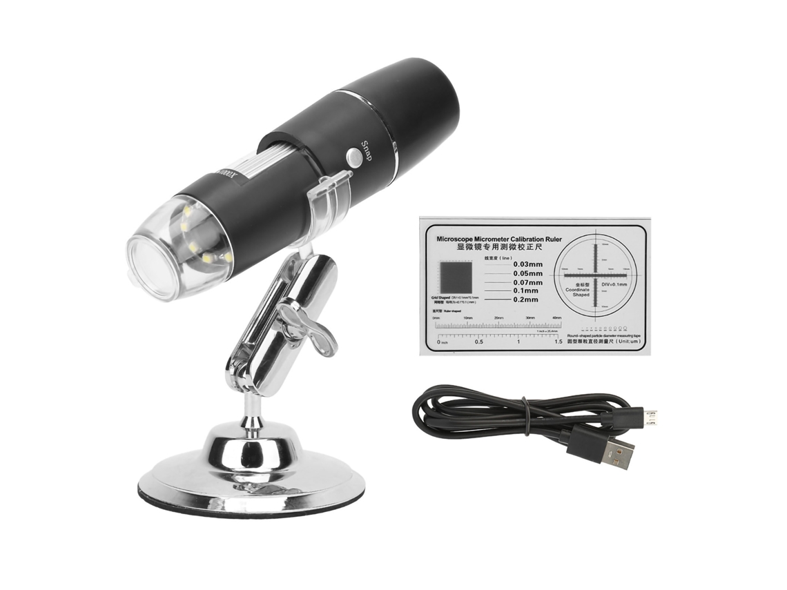 Microscopio Digital Portátil Con Wifi, 1000 Aumentos, Cámara Industrial, Lente Óptica, Led Y Ajuste De Enfoque.