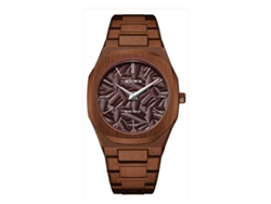 Reloj De Cuarzo Para Hombre (color Café) Con Hojas En Relieve.