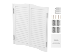 Puertas giratorias Succebuy de 900 x 28 x 900 mm con arco superior, color blanco