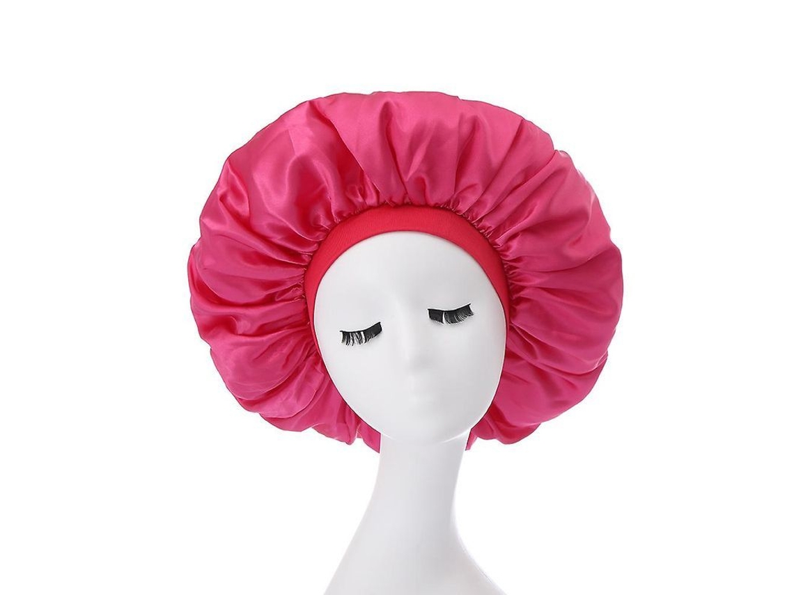 2026-gorra De Seda Impermeable Con Borde Ancho Elástico Para Dormir Talla Extra Grande Para Cabello Largo Trenzas Y Rizos Morado 1 Pieza