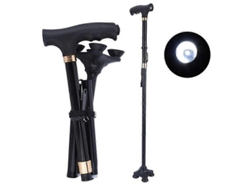 Bastón flexible con luz LED, bastón de aleación de aluminio con lámpara para personas mayores