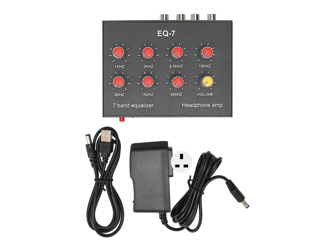 Ecualizador De Sonido Digital De 7 Bandas Con Entrada/salida Rca E Interfaz De 3,5 Mm Para Automóviles, Enchufe Británico, 100-240 V.
