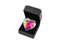Colgante de prisma en forma de corazón con caja de regalo y efecto de refracción de arcoíris.
