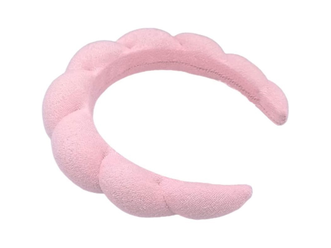 Diadema Adhesiva Rosa Para Uso En Spas Femeninos, Para Limpieza Facial Y Maquillaje.